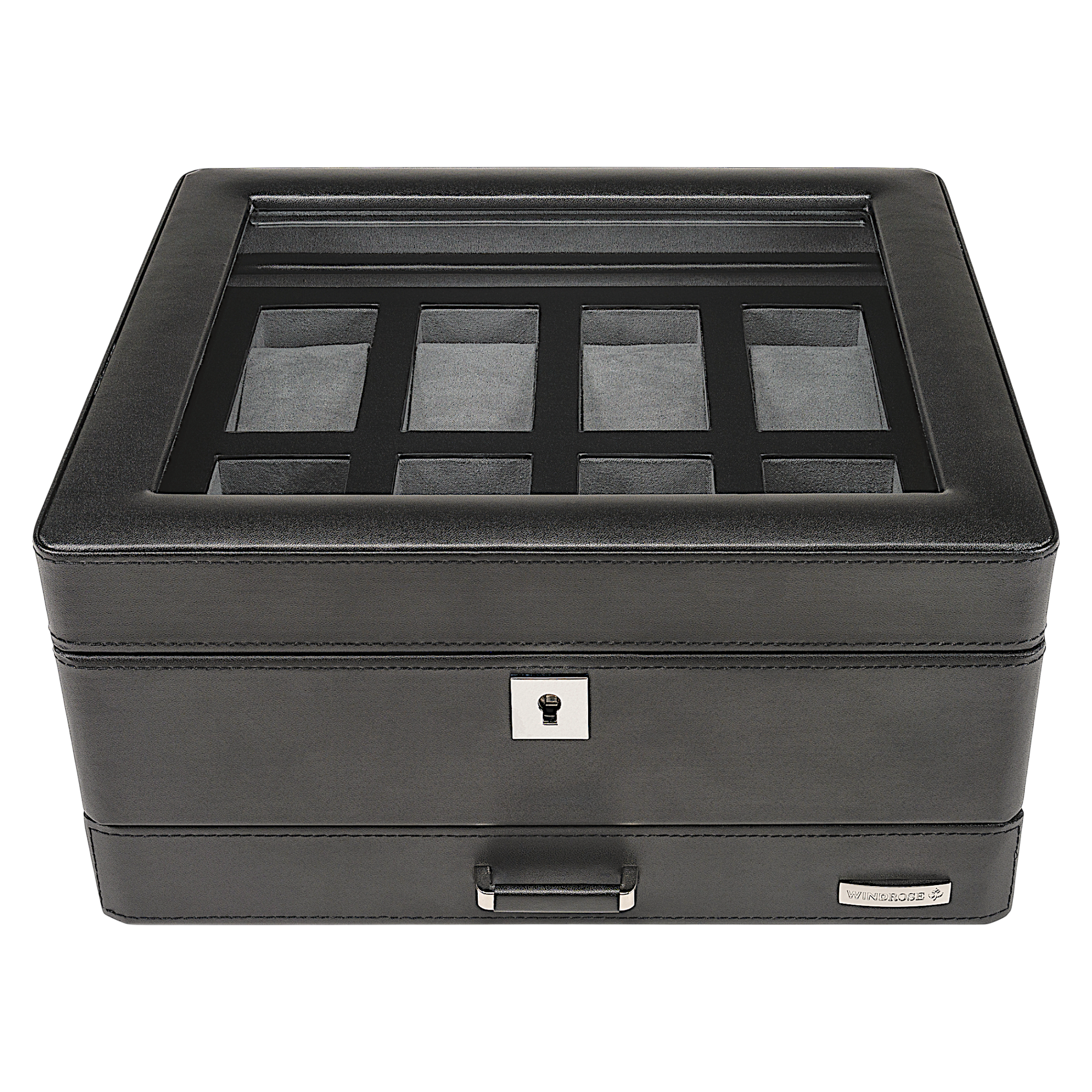 Watch case for 8 watches 8 watches Tempora / black (recycled leather)