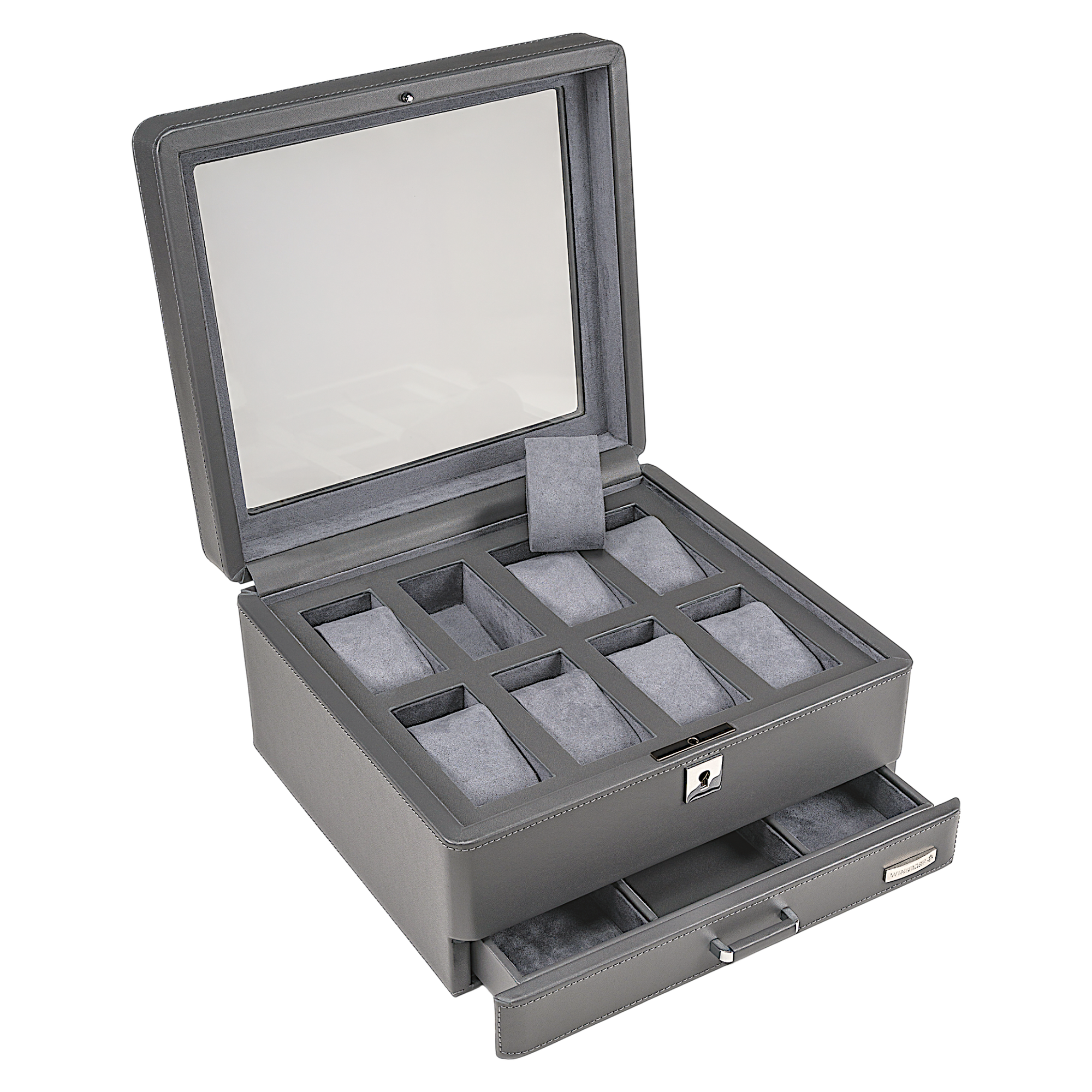 Watch case for 8 watches 8 watches Tempora / gray (Recycled leather)