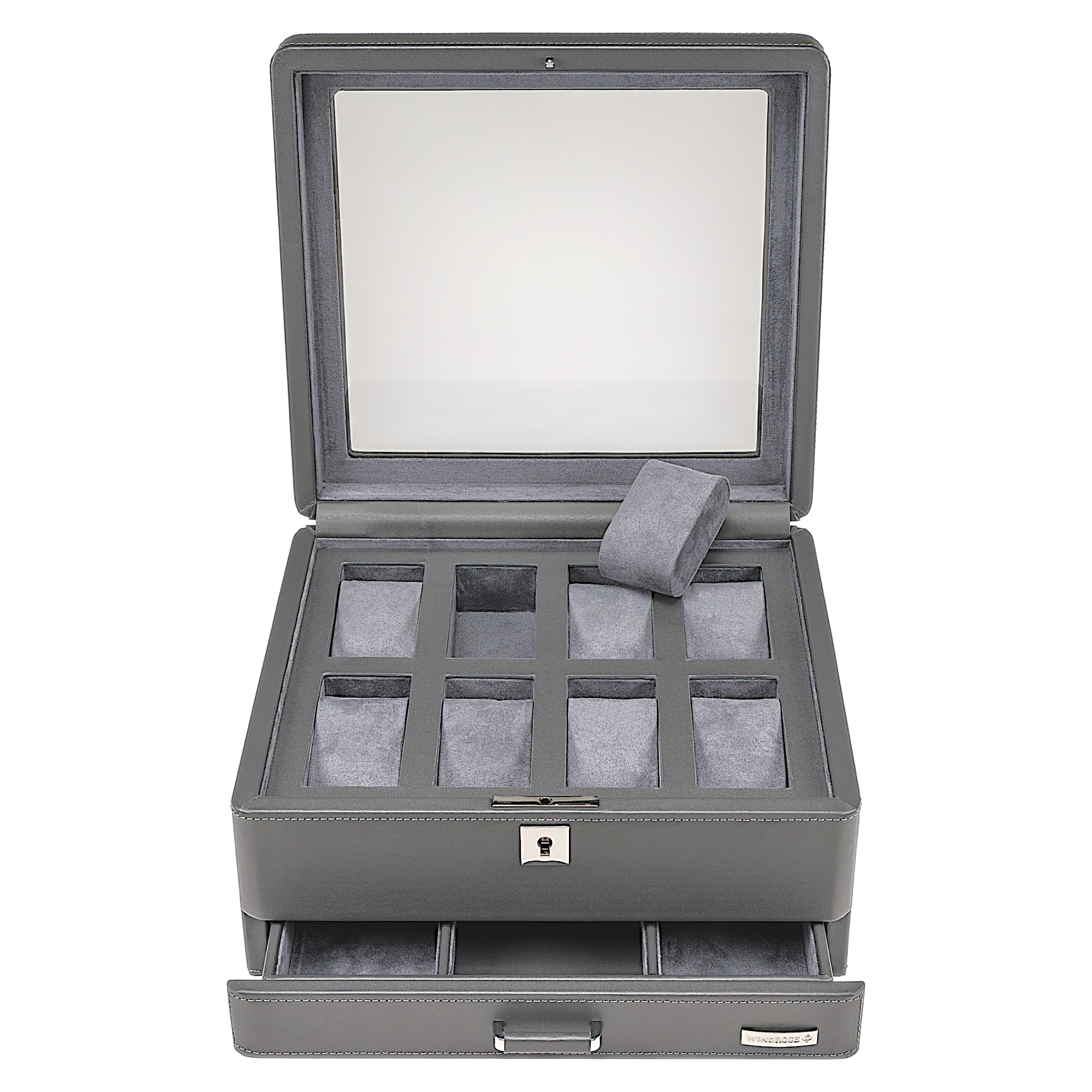 Watch case for 8 watches 8 watches Tempora / gray (Recycled leather)