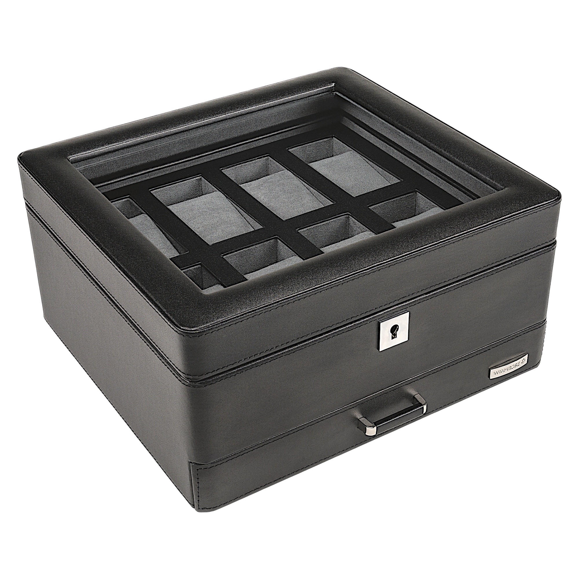 Watch case for 8 watches 8 watches Tempora / black (recycled leather)