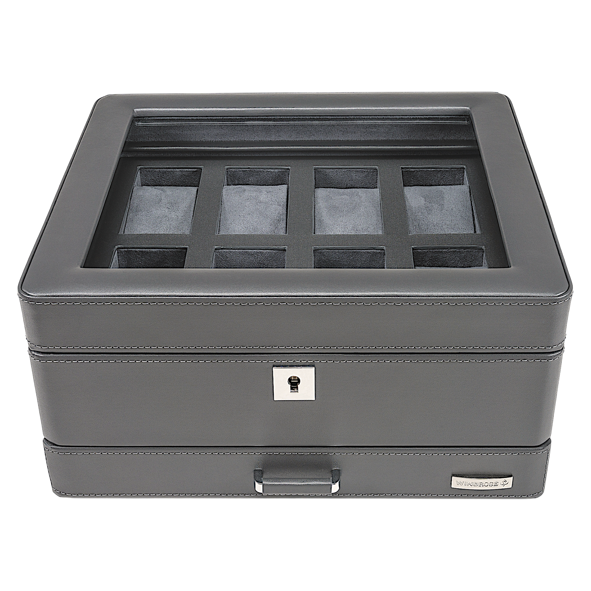Watch case for 8 watches 8 watches Tempora / gray (Recycled leather)