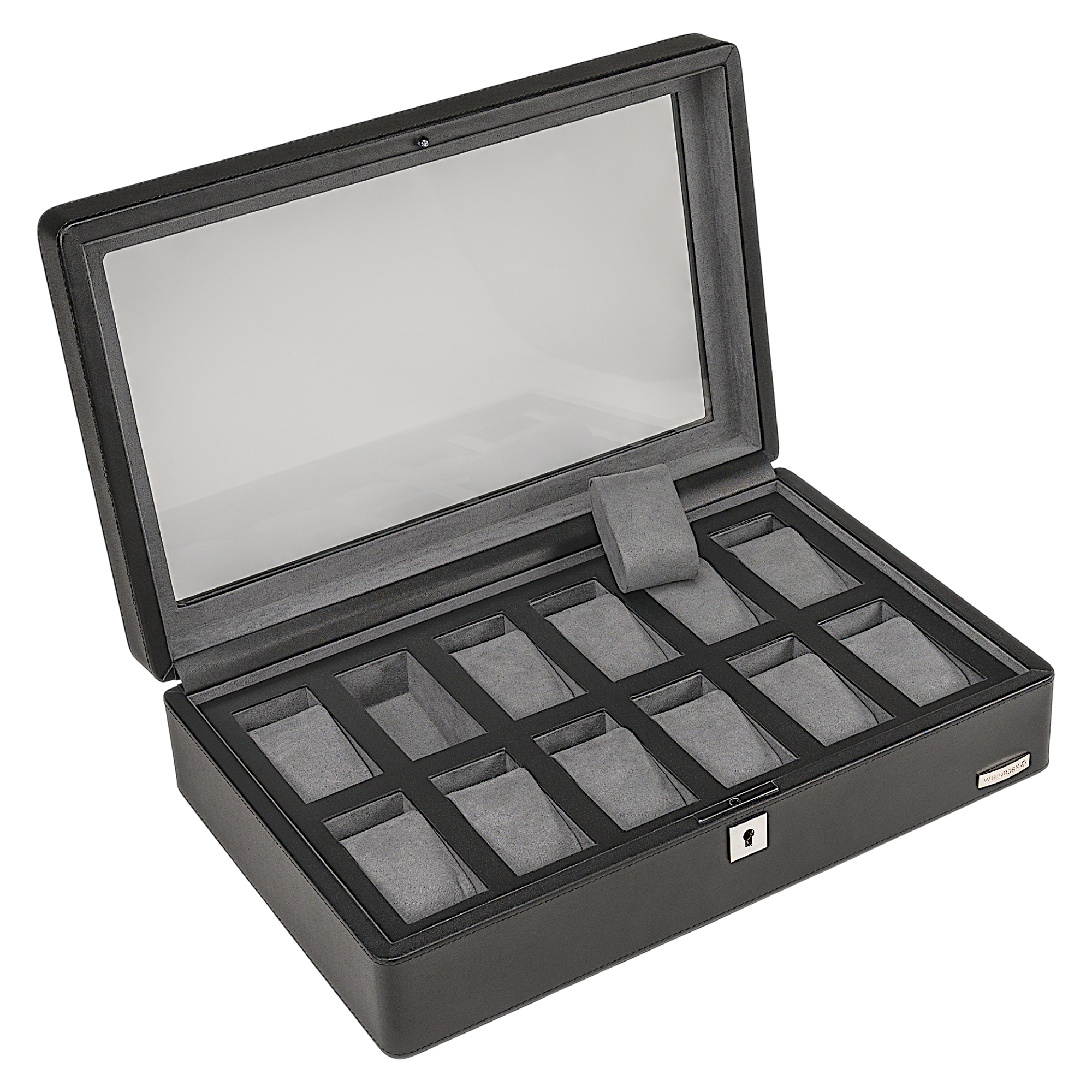 Watch case for 12 watches 12 watches Tempora / gray (Recycled leather)