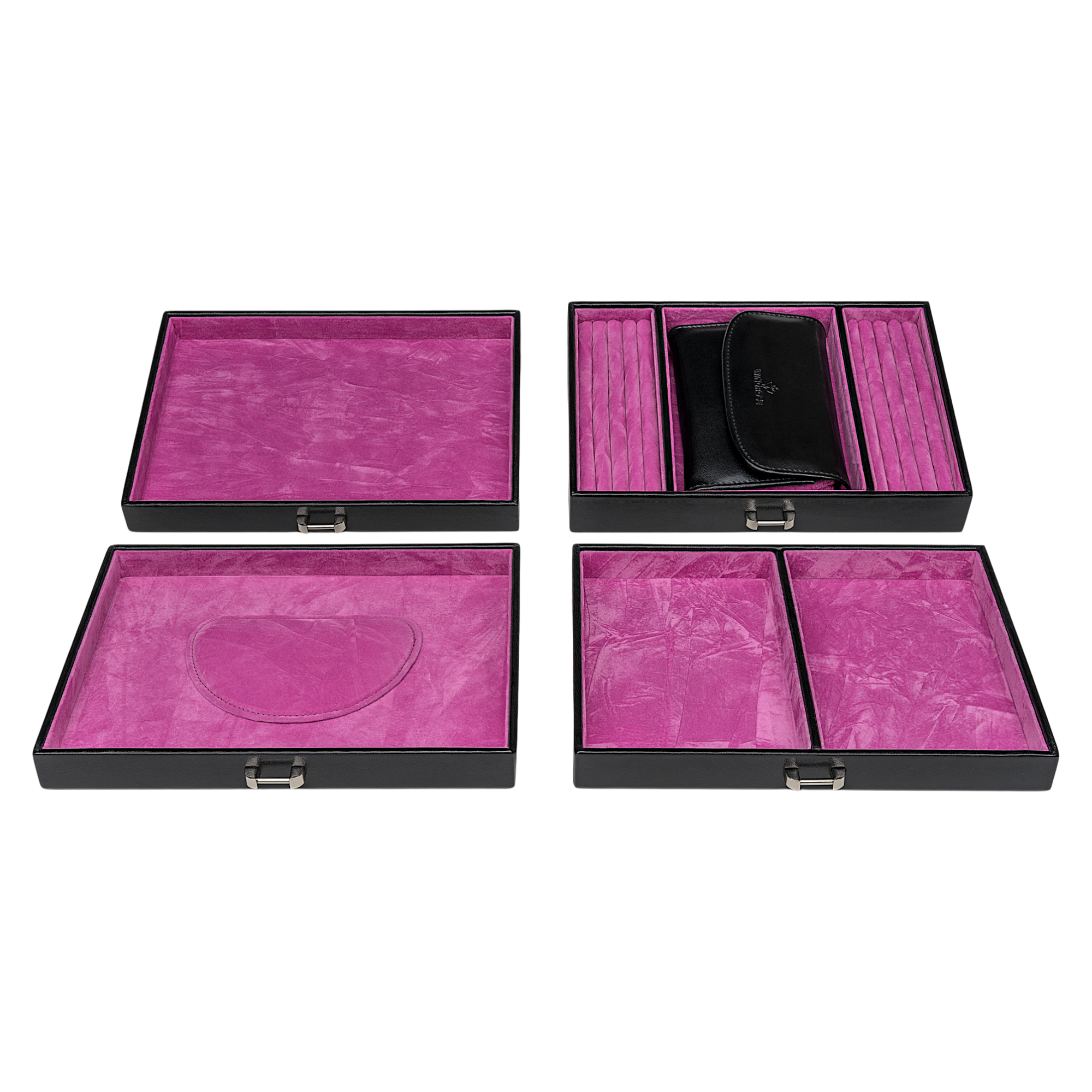 Jewelry case with integrated jewelry bag Merino Moda / black