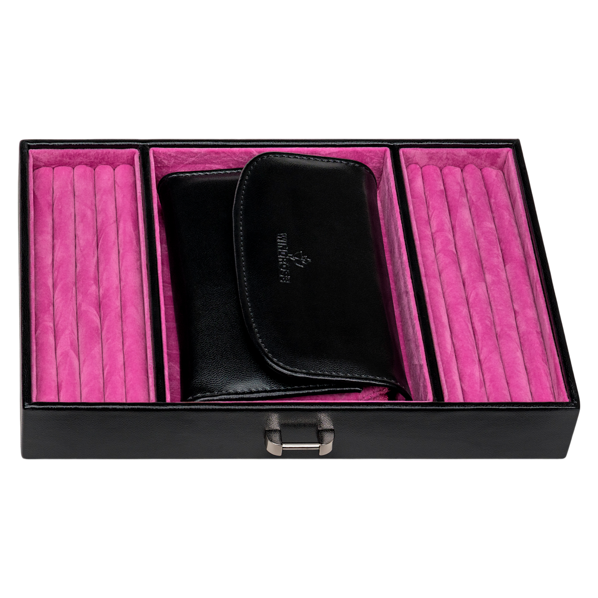 Jewelry case with integrated jewelry bag Merino Moda / black