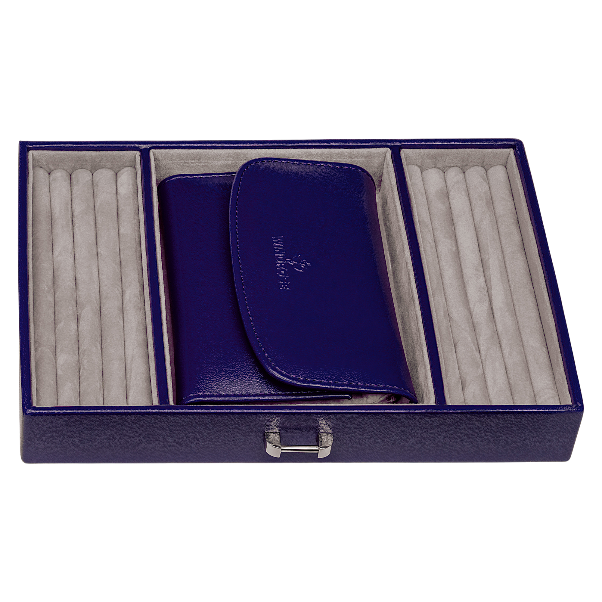 Jewelry case with integrated jewelry bag Merino Moda / dark blue