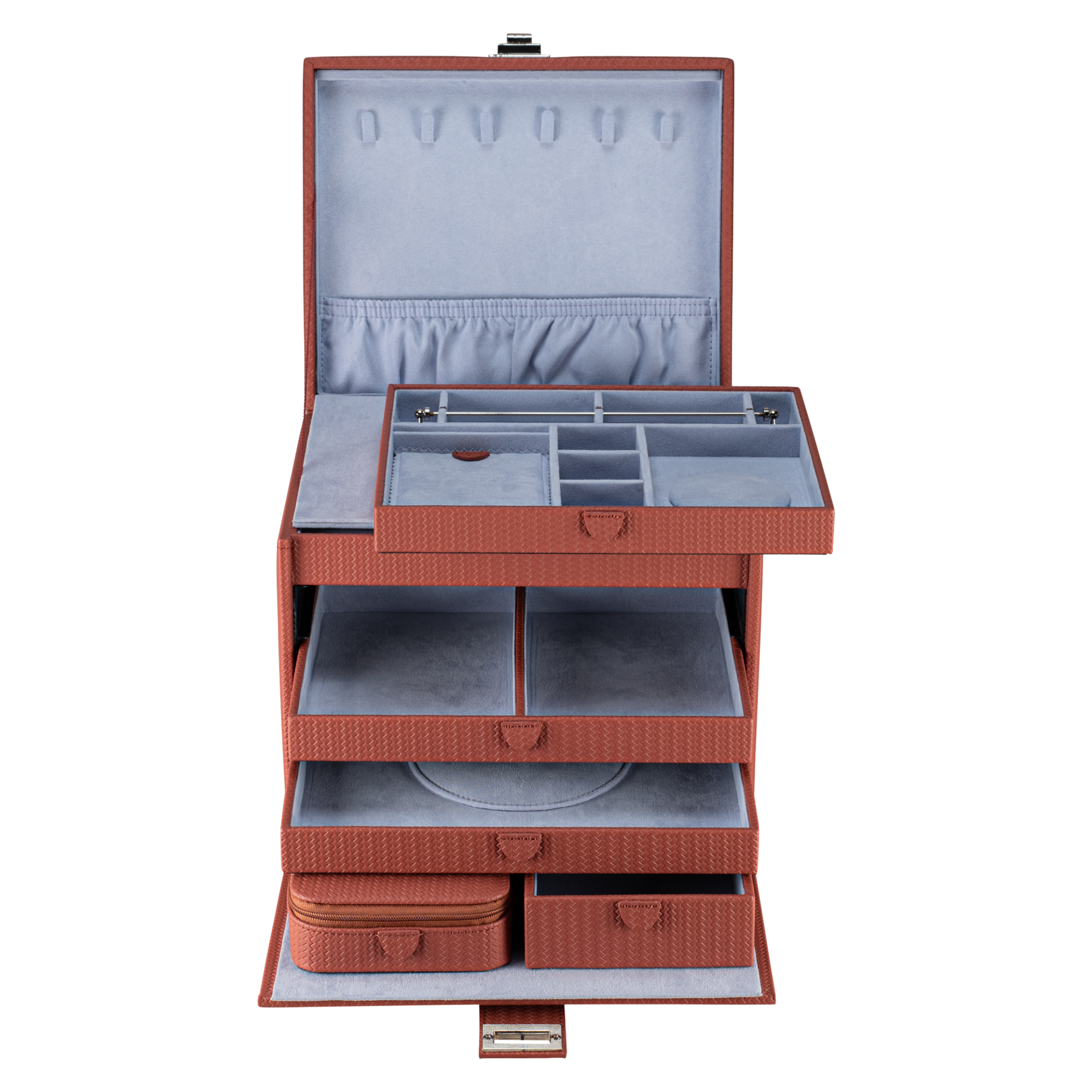Jewelry case XL with travel case Corbello / terracotta