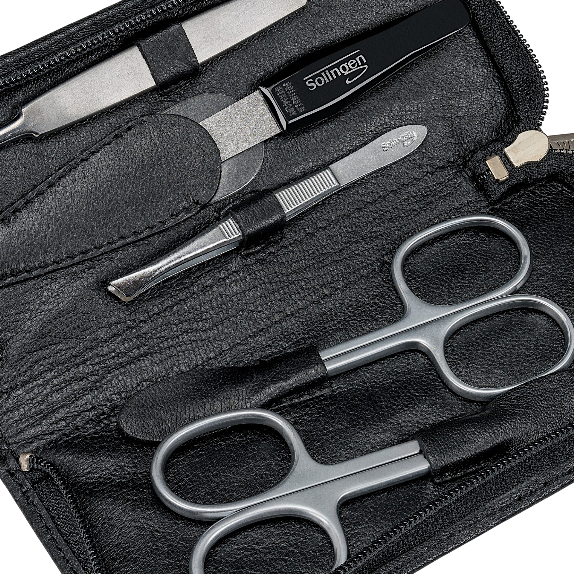 5-piece manicure case nappa / black (full cowhide)