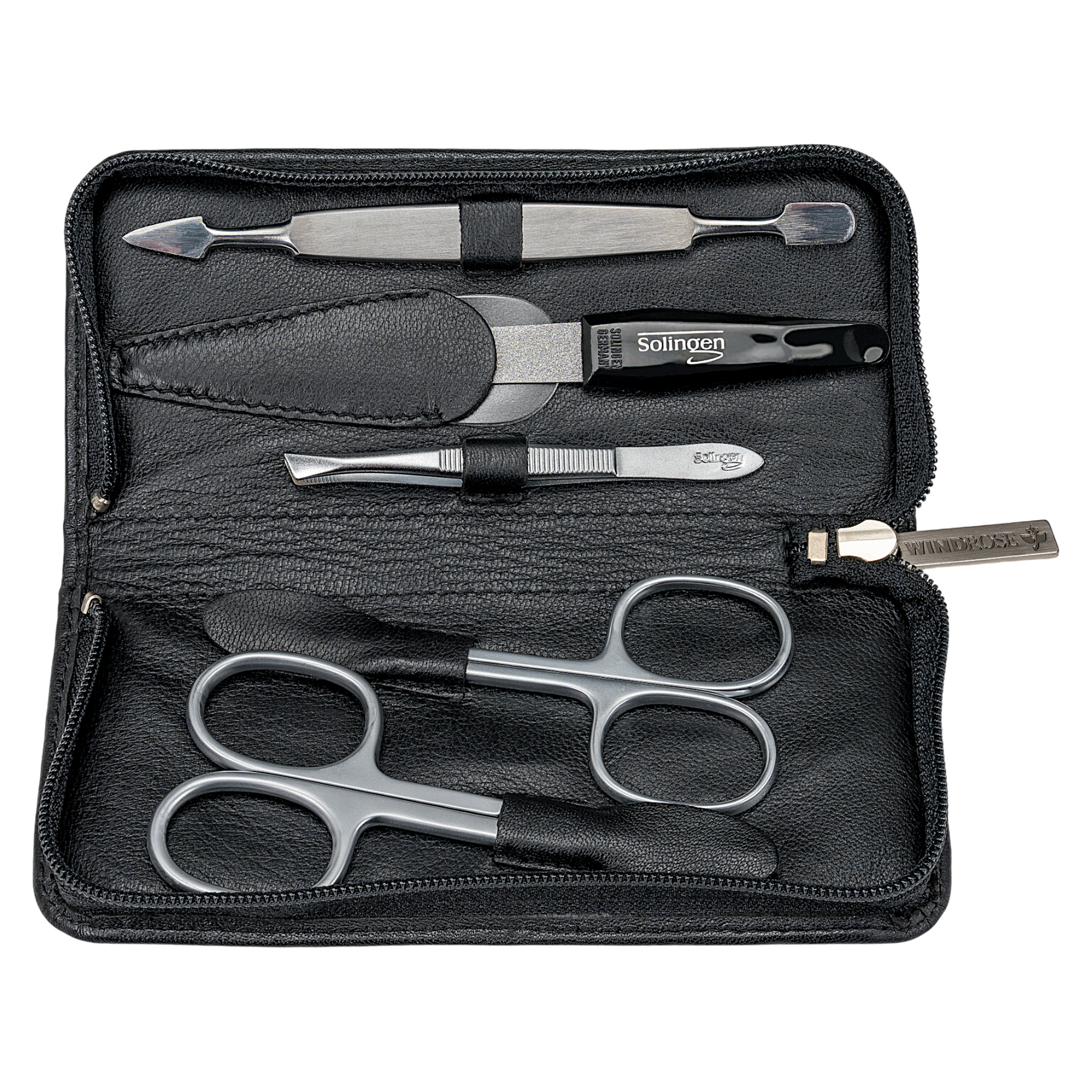 5-piece manicure case nappa / black (full cowhide)