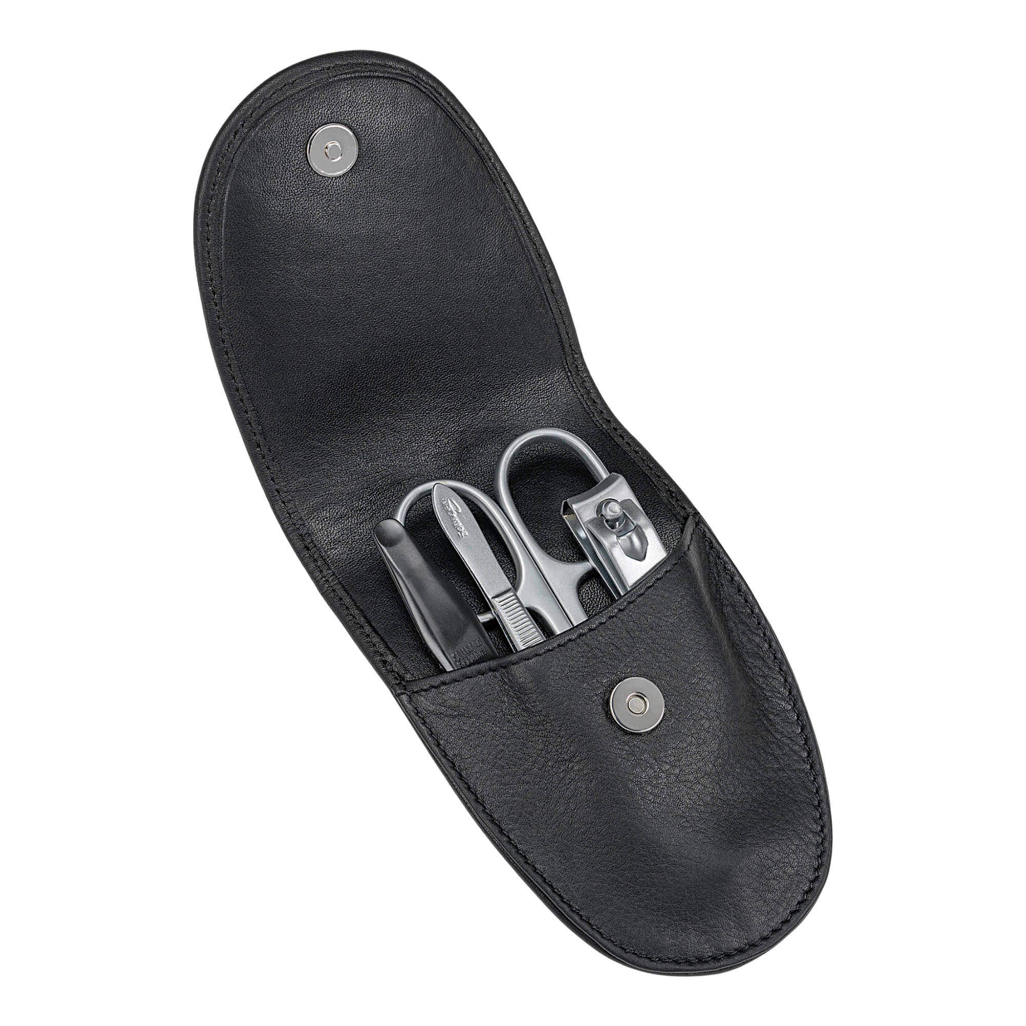 4-piece manicure case nappa / black (full cowhide)
