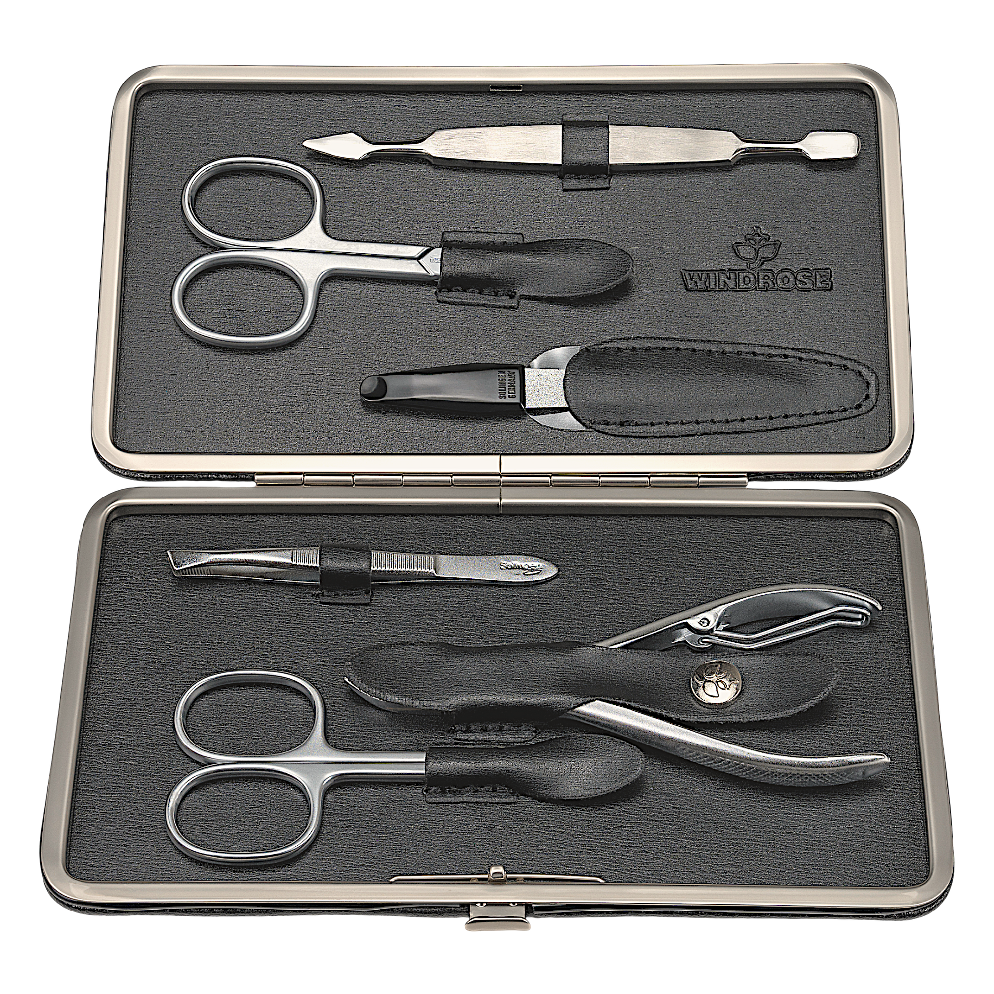 6-piece manicure case Ambiance / black (leather)