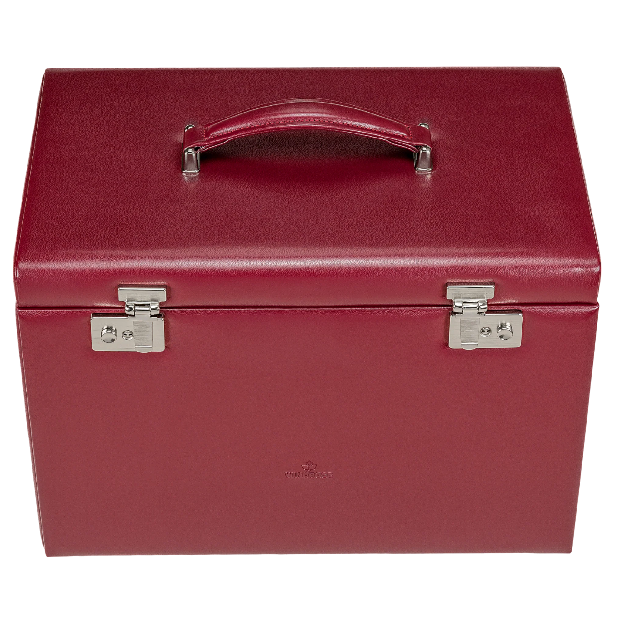 Jewelry case XXL with integrated jewelry bag Merino / red