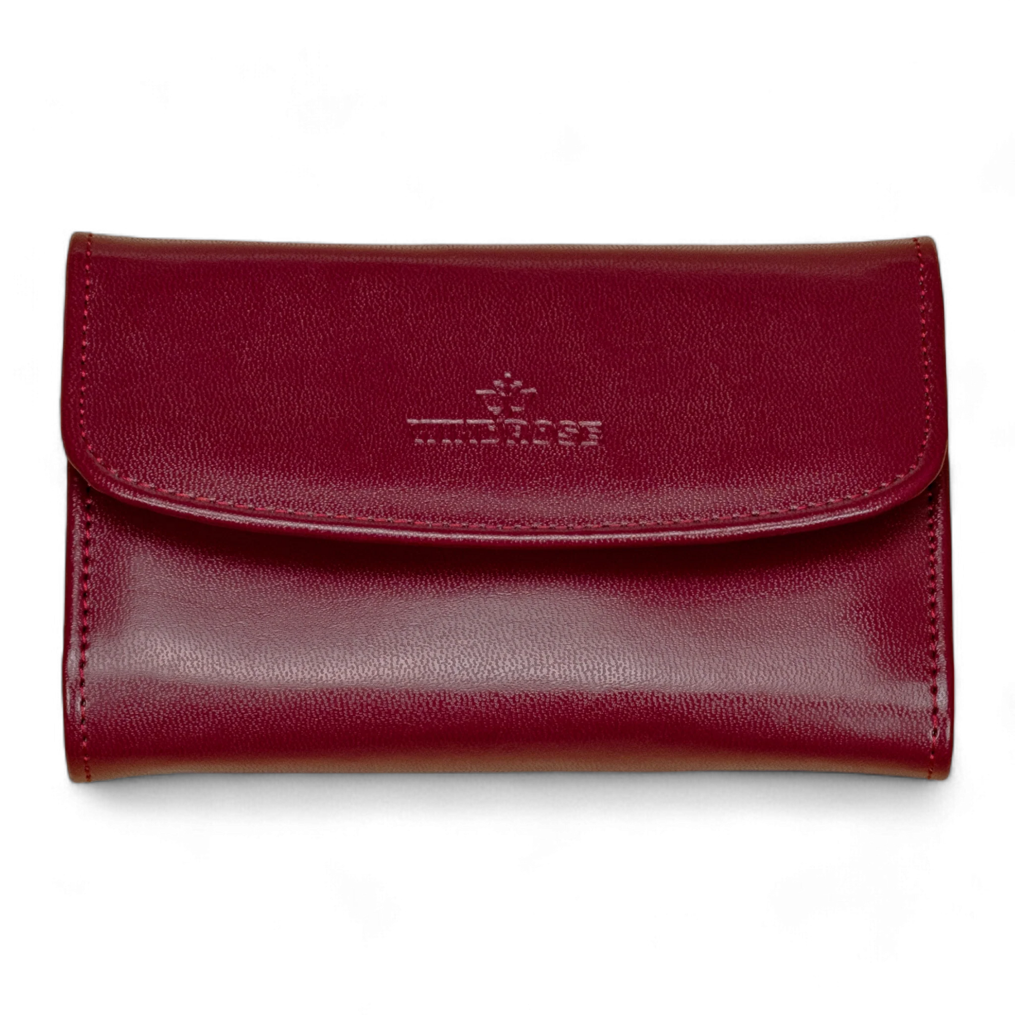 Jewelry case XXL with integrated jewelry bag Merino / red