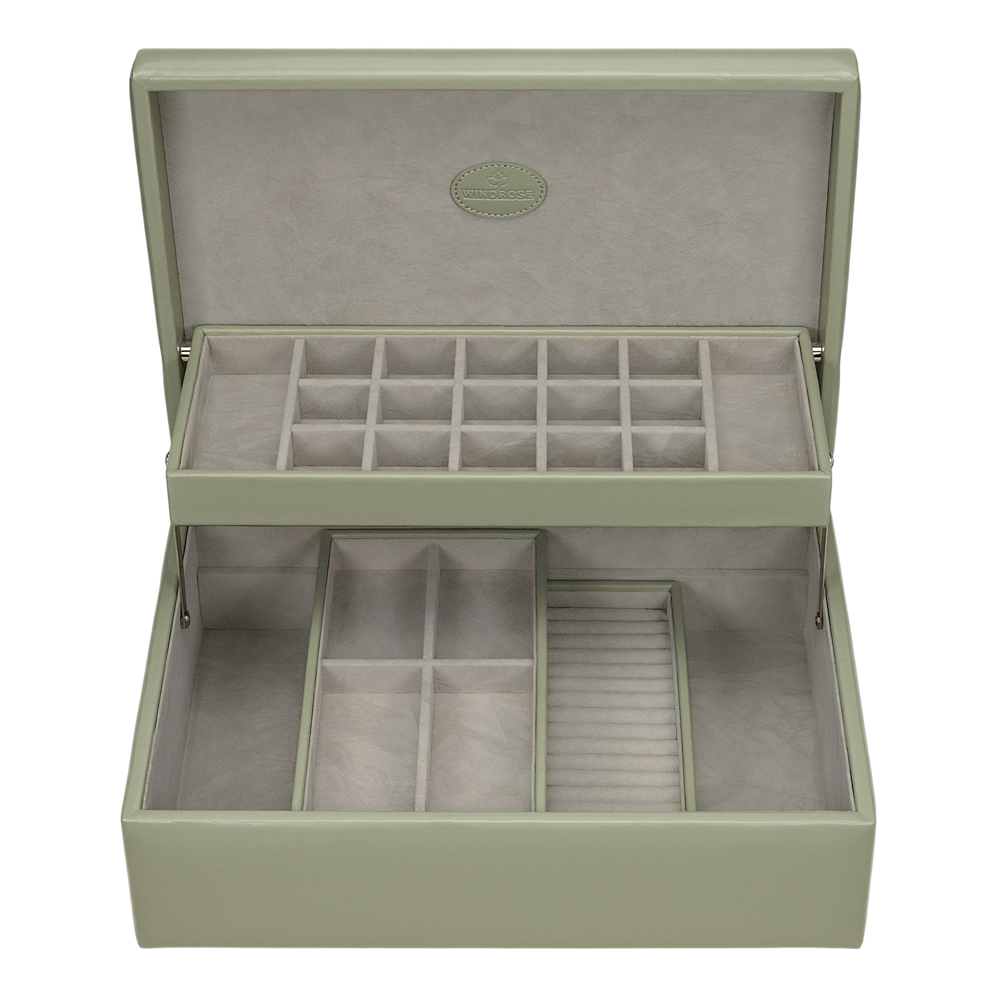 Charmbox mit 2 herausnehmbaren Einsätze Merino Moda / salbei