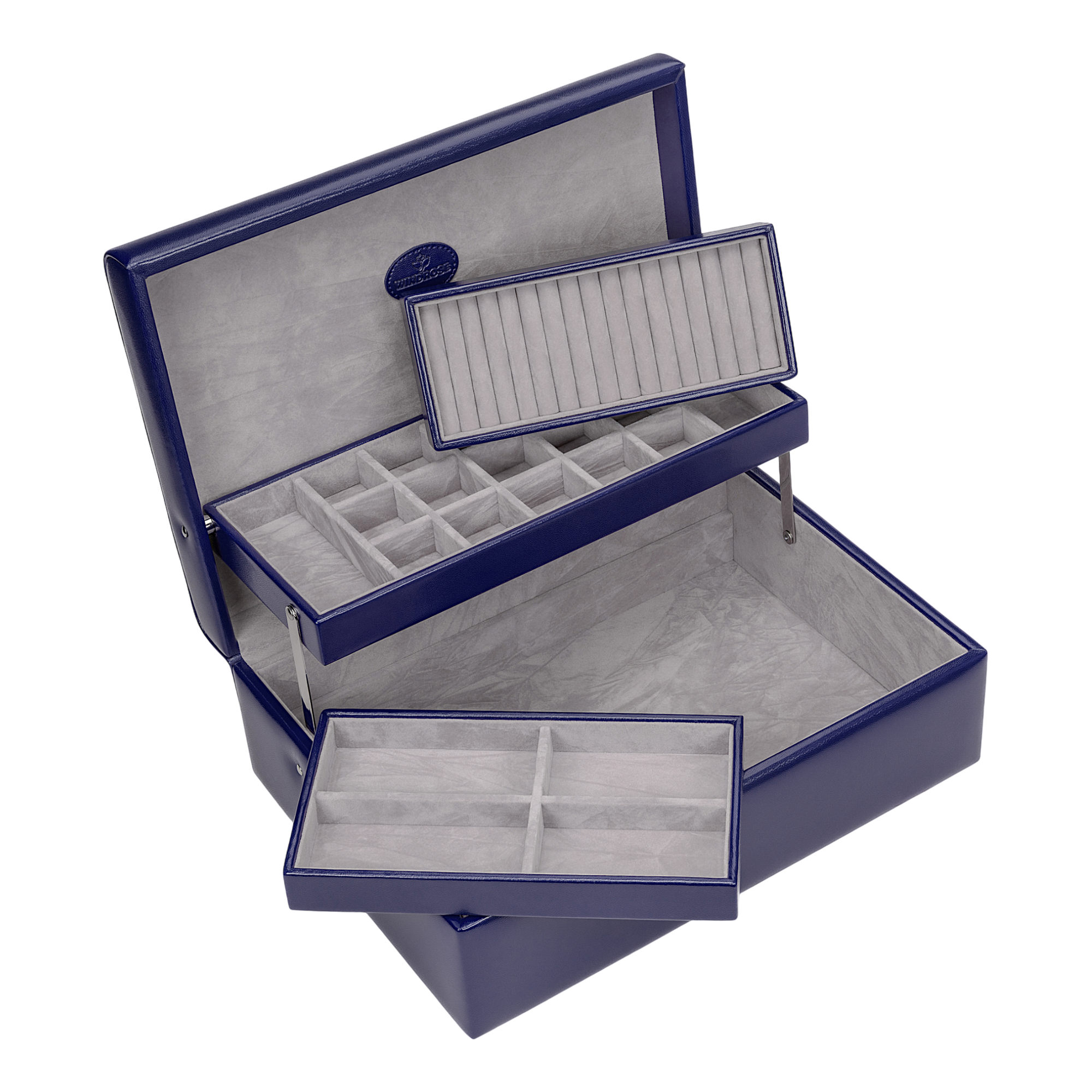 Charmbox mit 2 herausnehmbaren Einsätze Merino Moda / dunkelblau