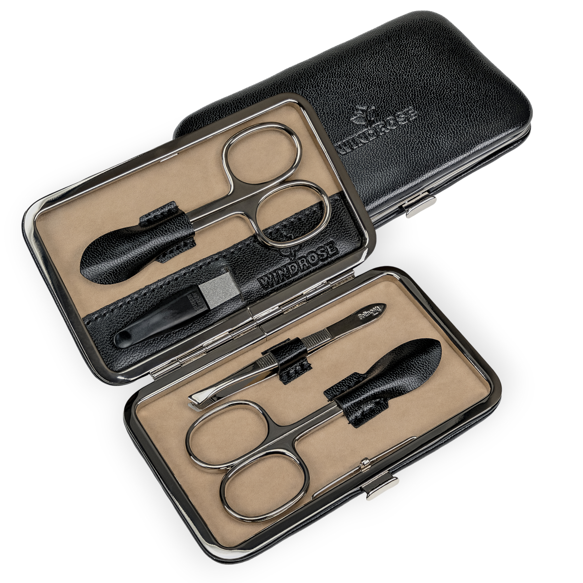 4-piece manicure case Merino / black