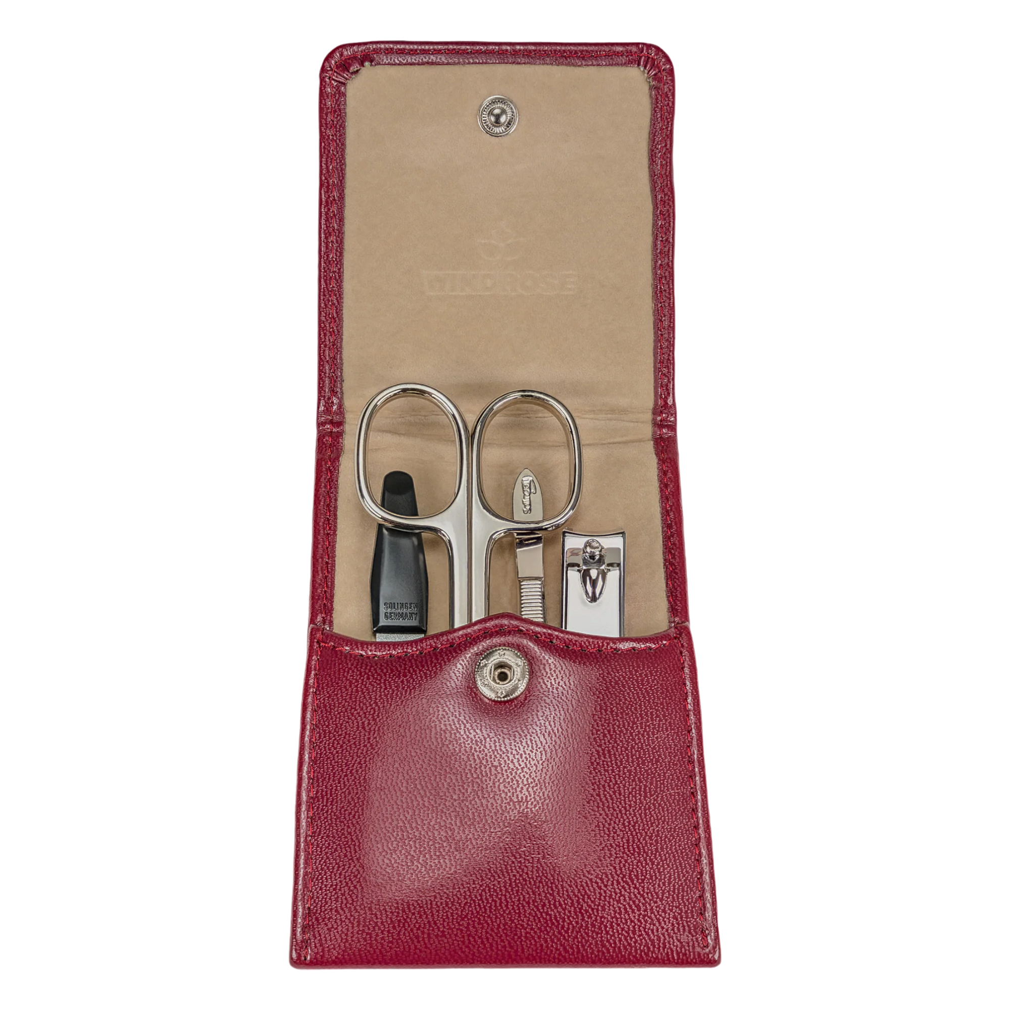 4-piece manicure case Merino / red