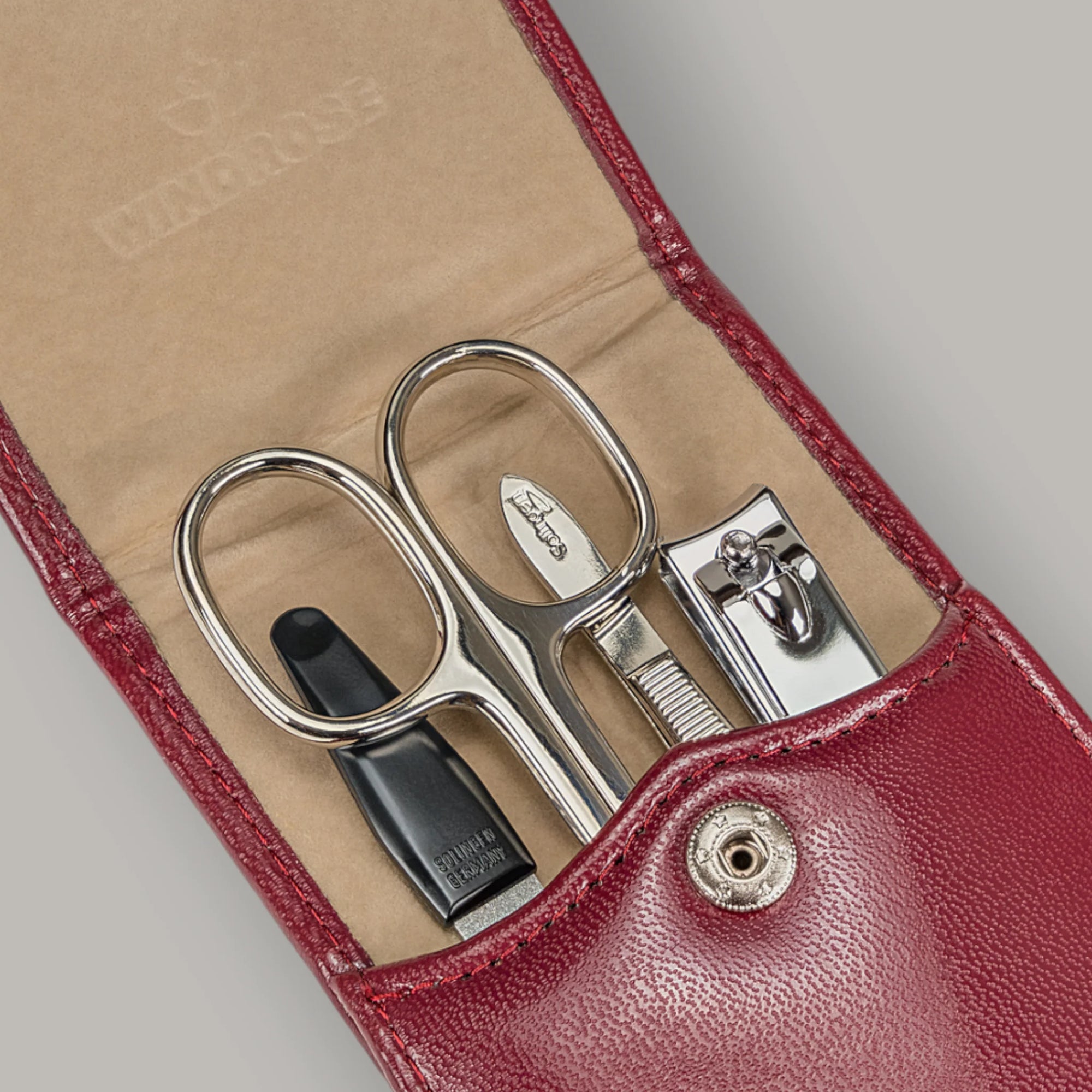 4-piece manicure case Merino / red