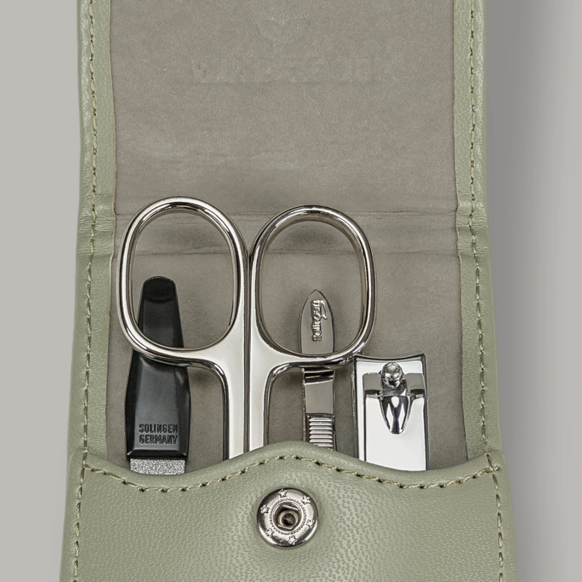 4-piece manicure case Merino Moda / sage