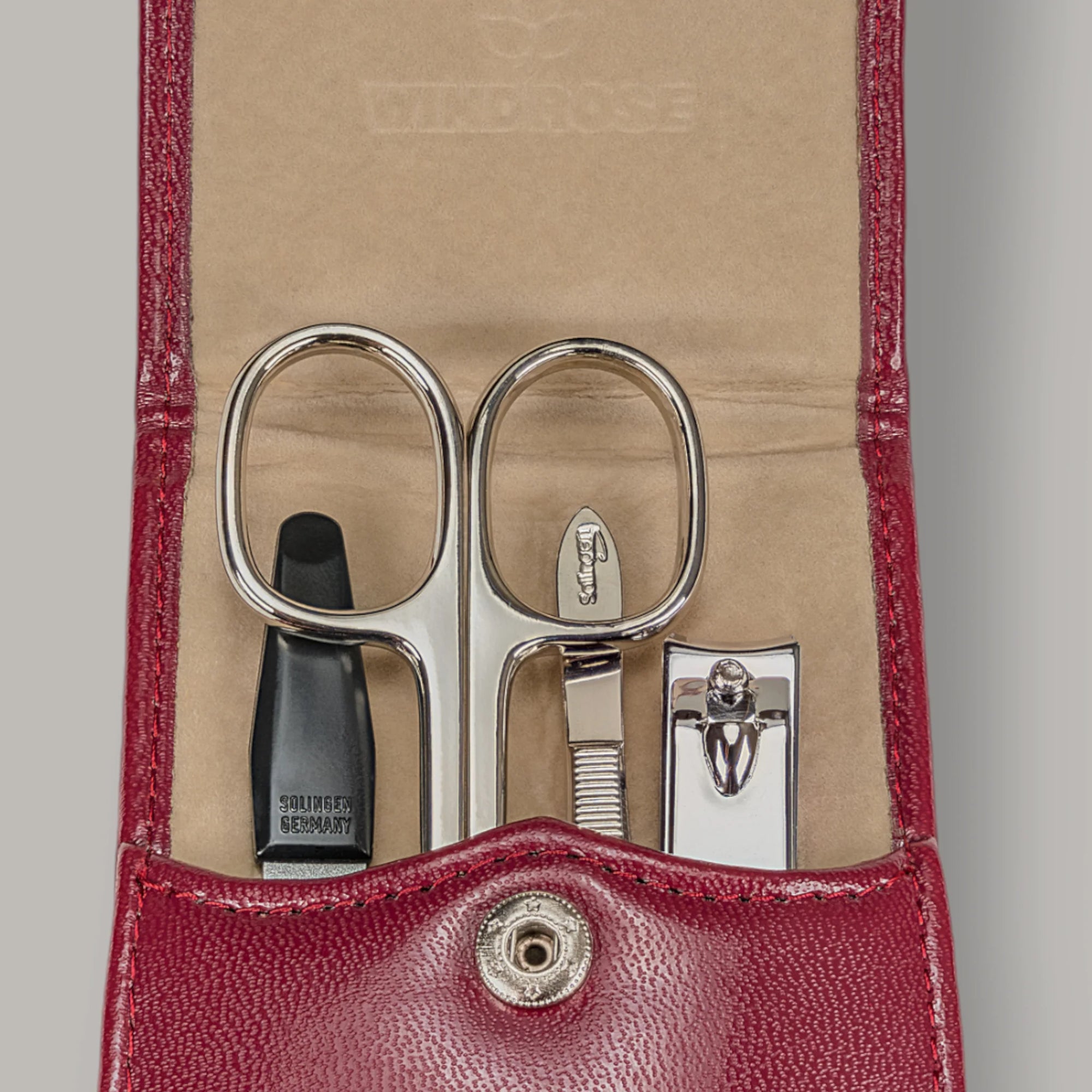 4-piece manicure case Merino / red