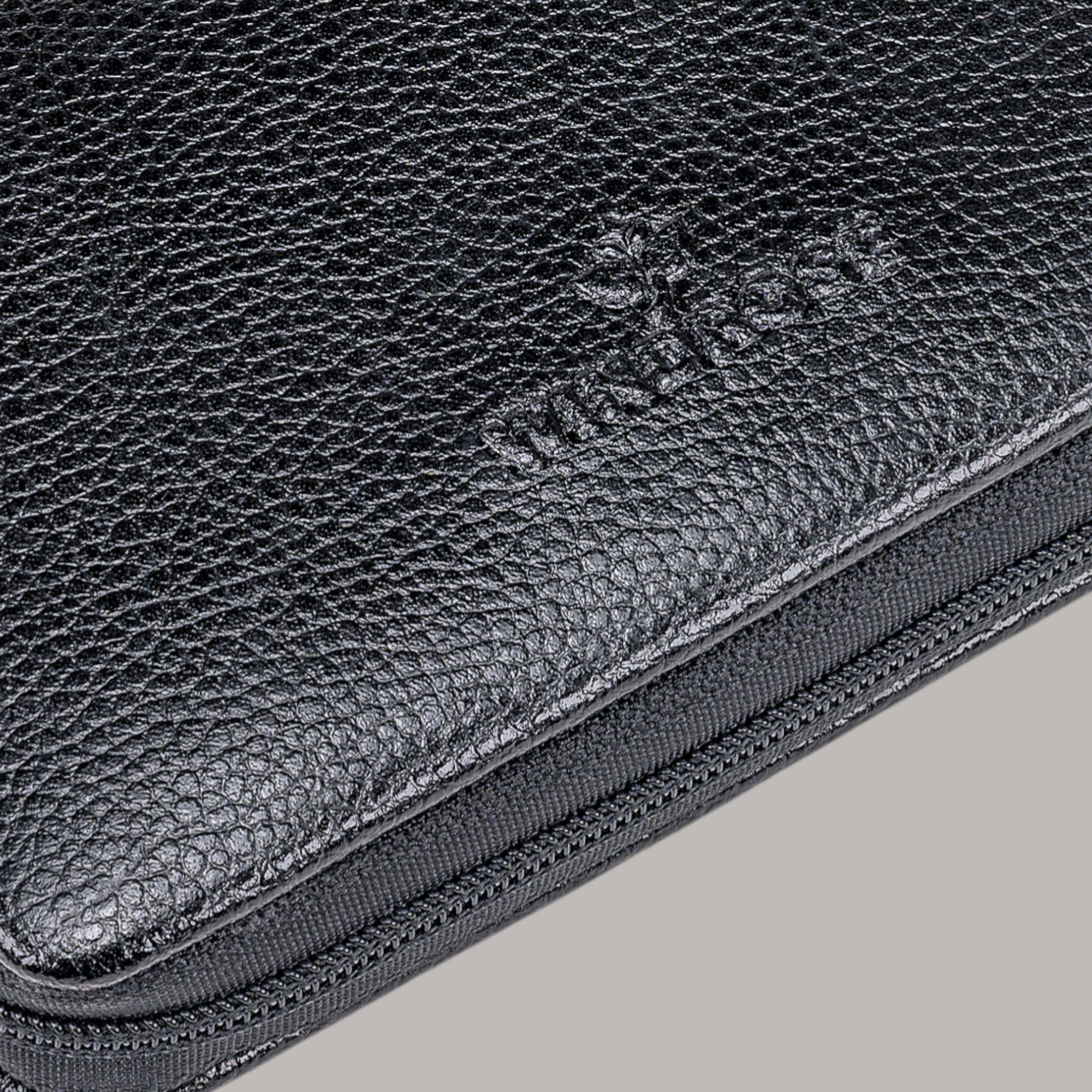 6-piece manicure case Beluga / black (leather)