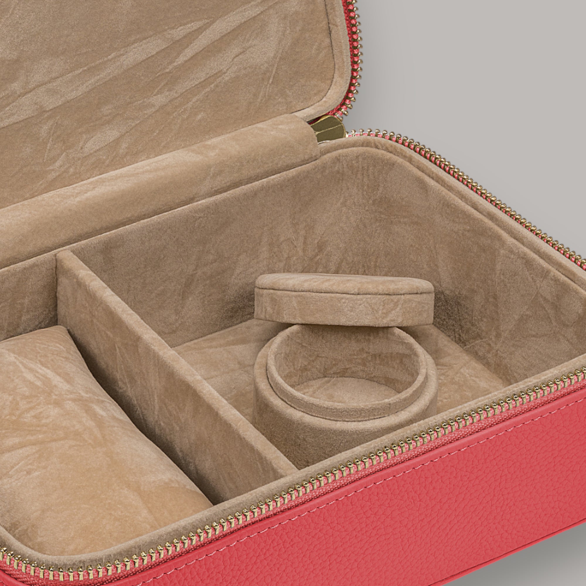 Jewelry case L with zipper Aurora / coral