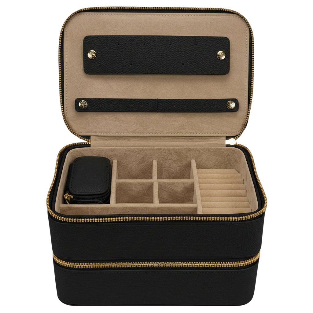 Schmucketui L mit Reisverschluss aurora / schwarz