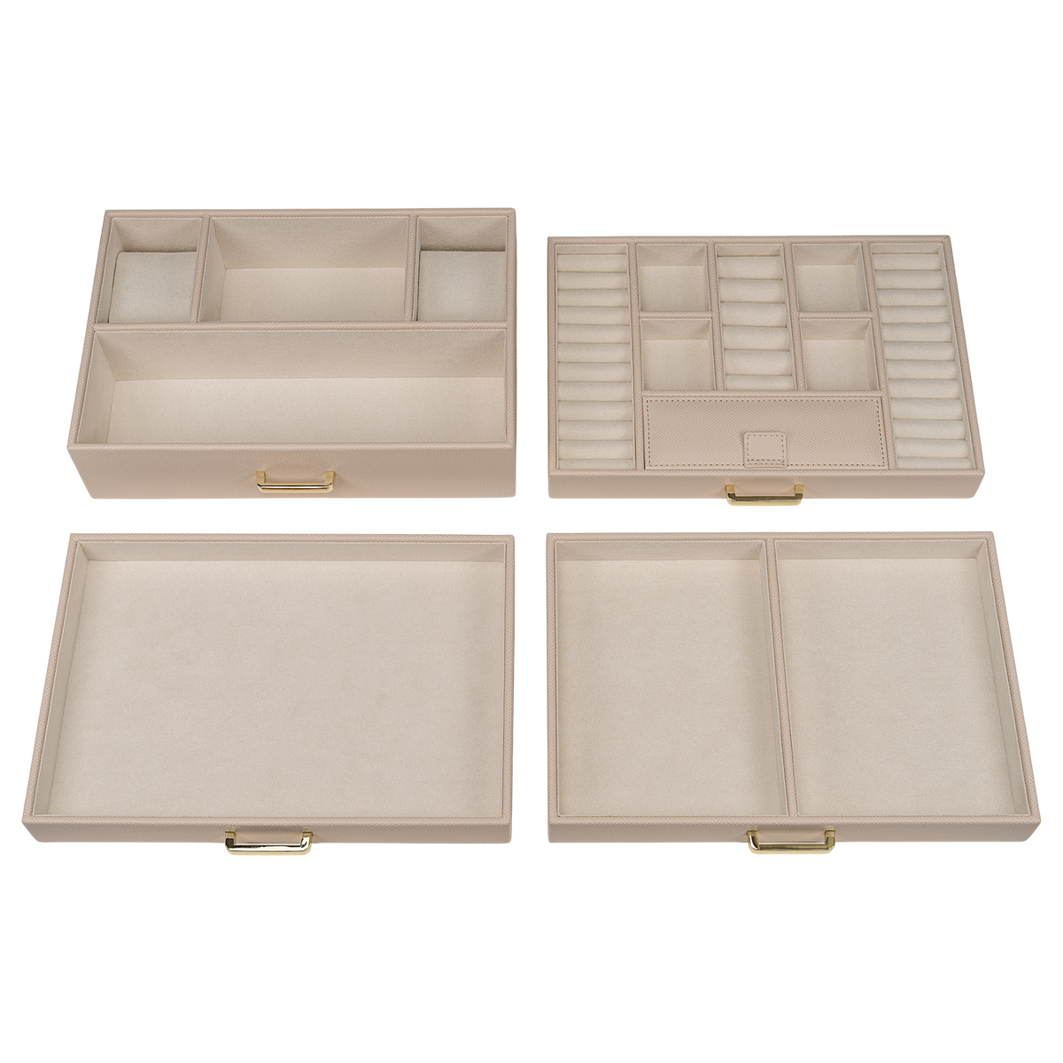 Schmuckkoffer luxora beige (Art.-Nr. 803992.12) – Einsätze herausgenommen, Draufsicht