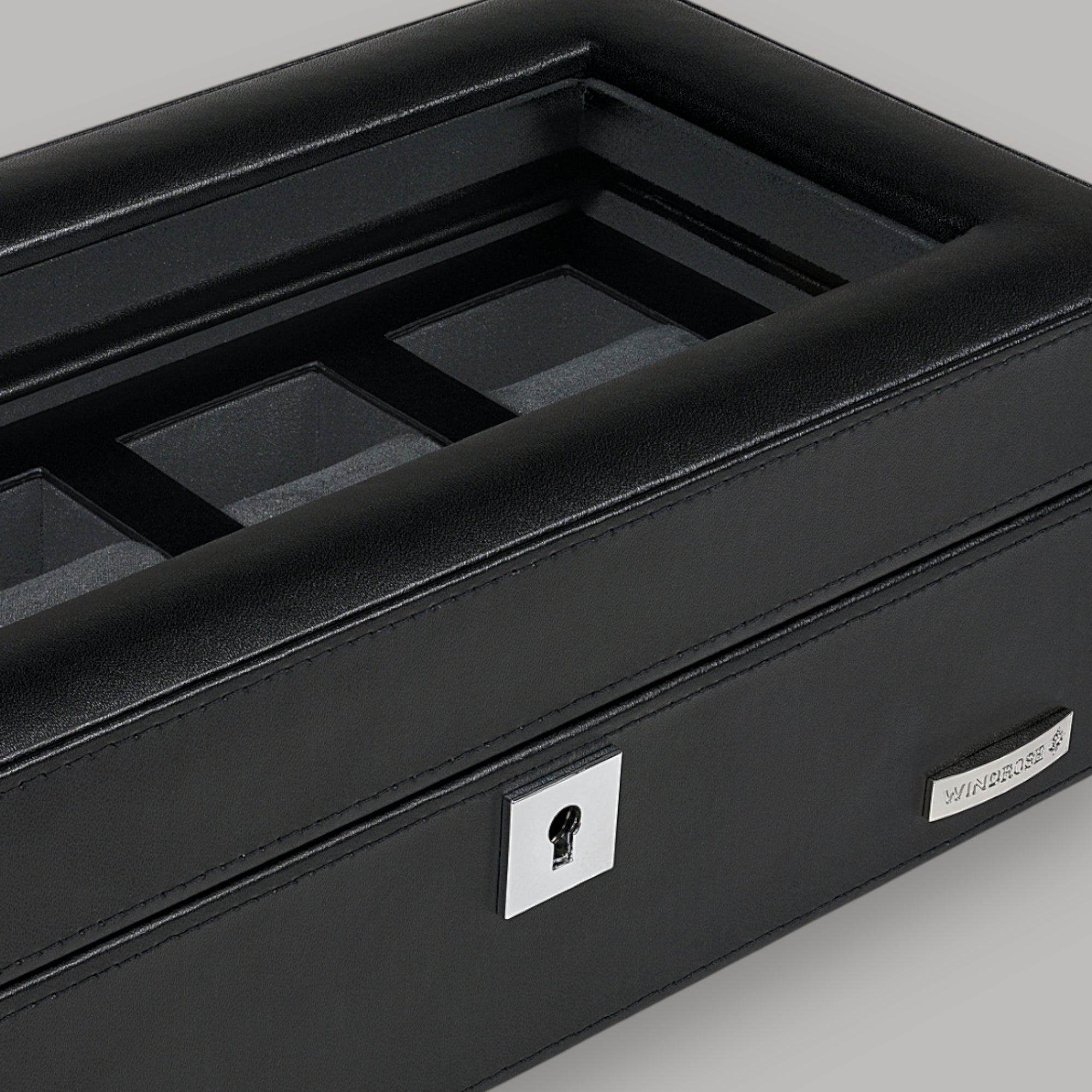 Uhrenetui für 4 Uhren Tempora / schwarz (Recyceltes Leder)
