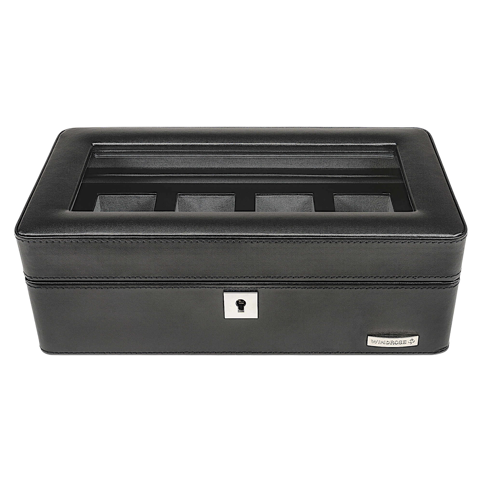 Uhrenetui für 4 Uhren Tempora / schwarz (Recyceltes Leder)