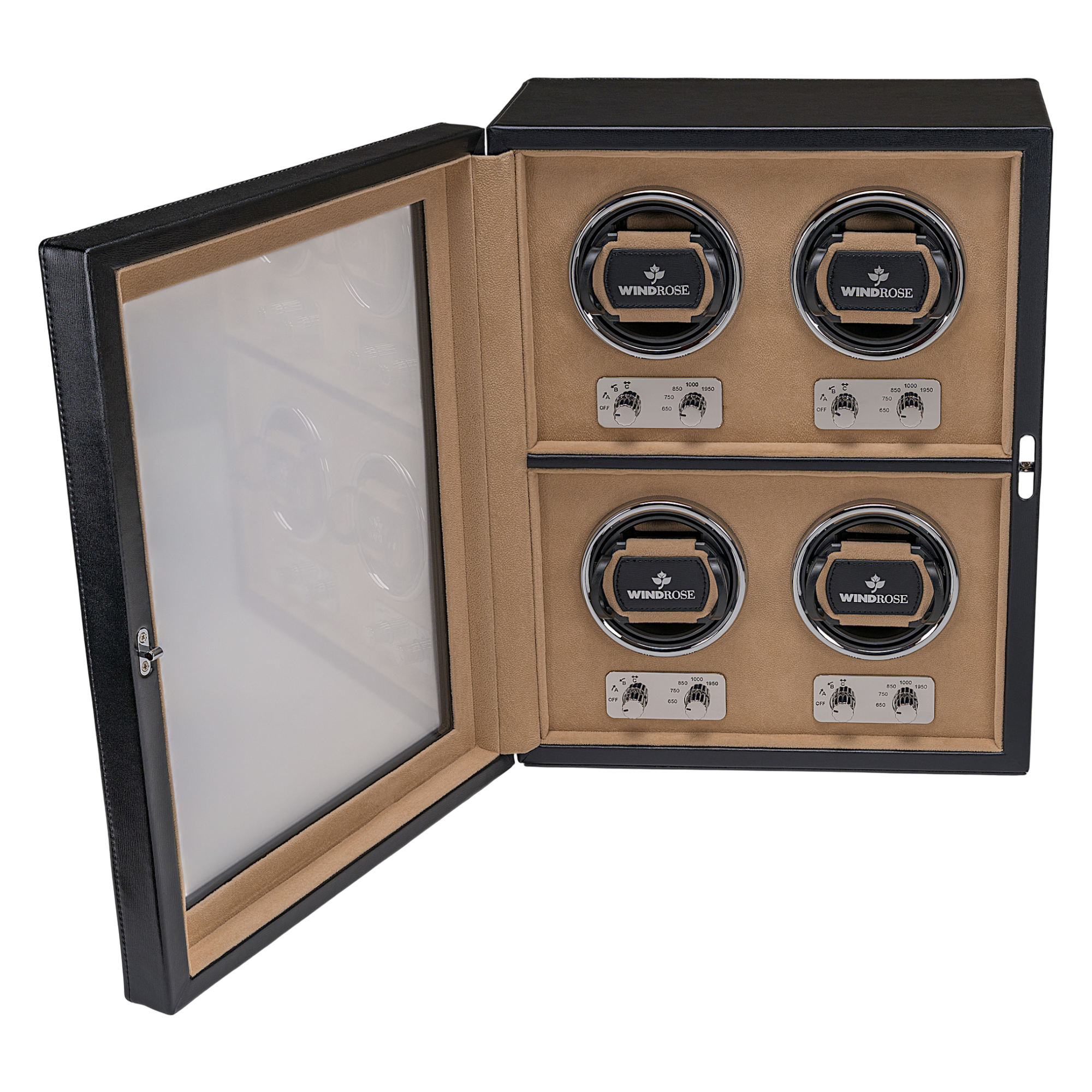 Watch winder 4 watches Ambiance / black (leather)