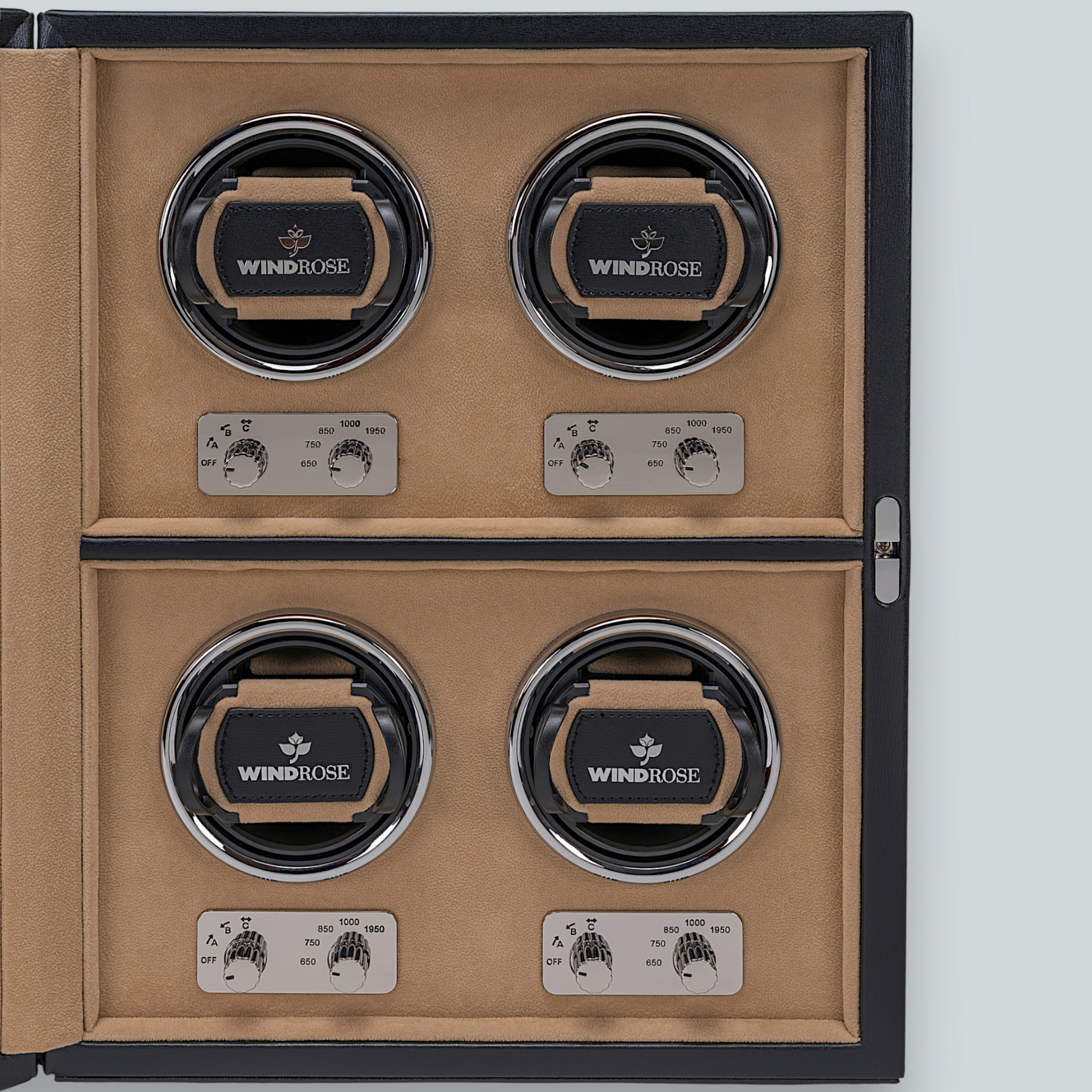 Watch winder 4 watches Ambiance / black (leather)