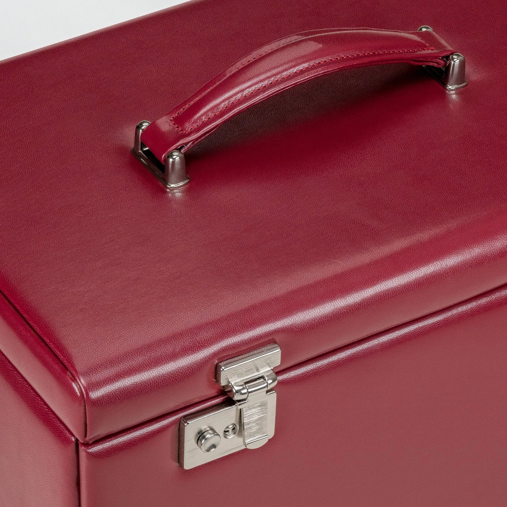 Jewelry case XXL with integrated jewelry bag Merino / red