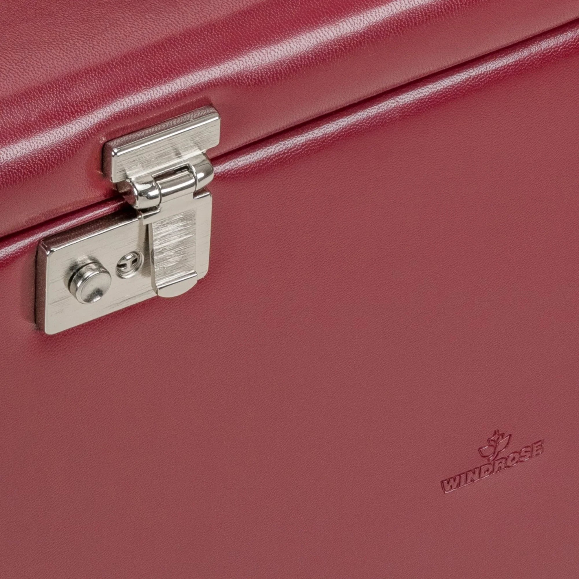 Jewelry case XXL with integrated jewelry bag Merino / red